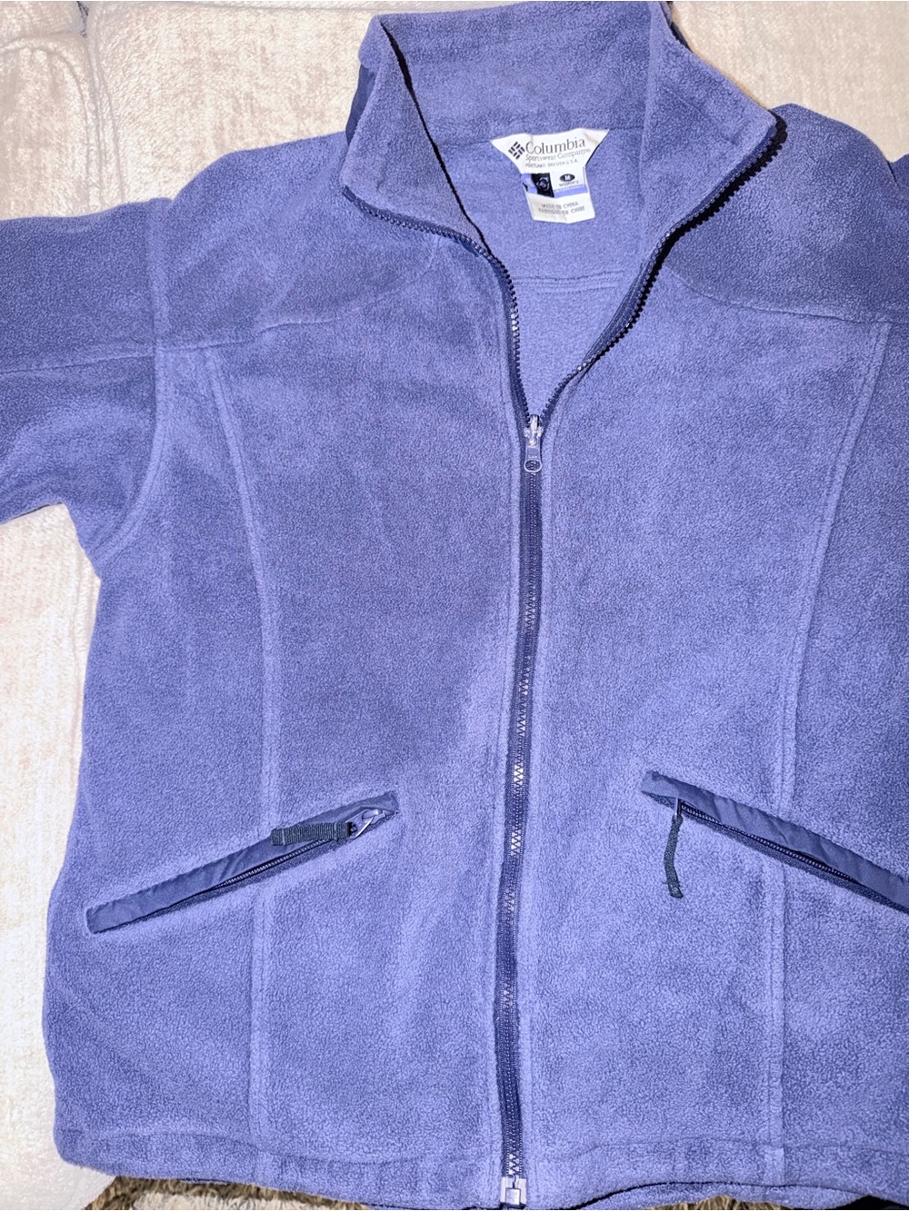 Columbia Womens Fleece Full-Zip Jacket Navy Blue Size M
